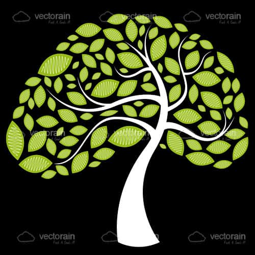 Abstract Tree on Black Background
